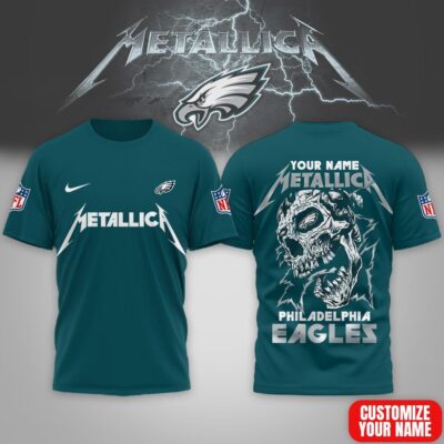 Philadelphia Eagles | Premium NFL Metallica Skull 3D Shirt