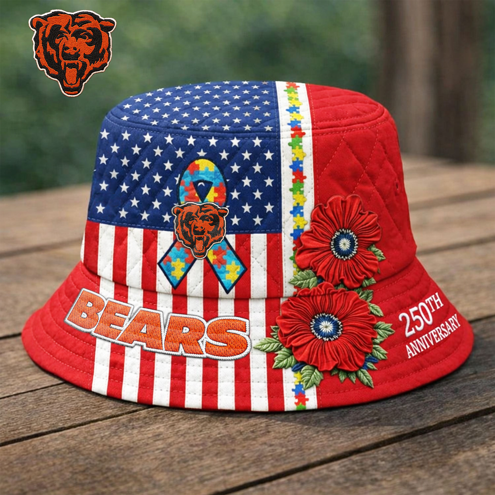 Chicago Bears | Premium NFL Autism 250th Anniversary Bucket Hat