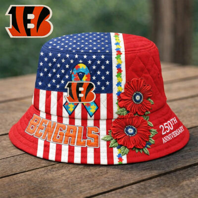 Cincinnati Bengals | Premium NFL Autism 250th Anniversary Bucket Hat