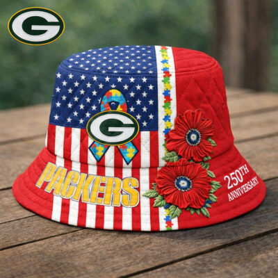 Green Bay Packers | Premium NFL Autism 250th Anniversary Bucket Hat