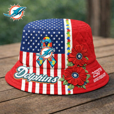 Miami Dolphins | Premium NFL Autism 250th Anniversary Bucket Hat