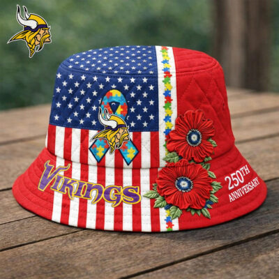 Minnesota Vikings | Premium NFL Autism 250th Anniversary Bucket Hat