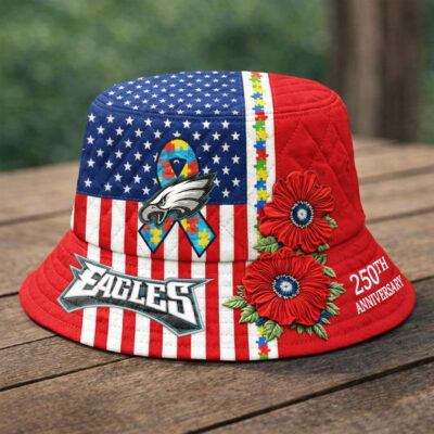 Alternative view of Philadelphia Eagles | Premium NFL Autism 250th Anniversary Bucket Hat