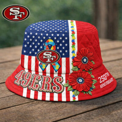 San Francisco 49ers | Premium NFL Autism 250th Anniversary Bucket Hat