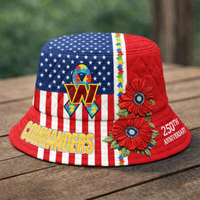 Alternative view of Washington Commanders | Premium NFL Autism 250th Anniversary Bucket Hat