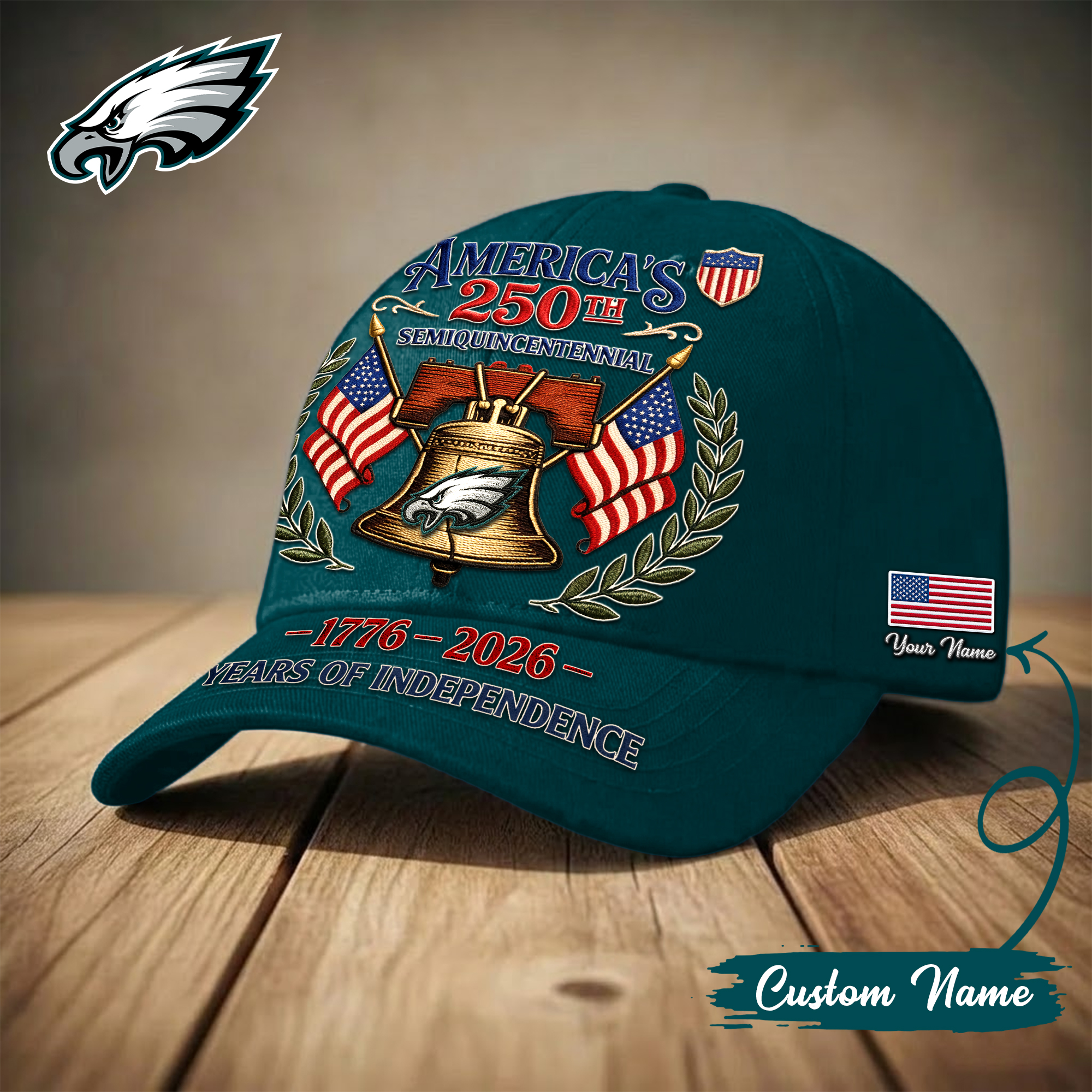 Philadelphia Eagles | Premium NFL 1776-2026 Years Of Independence Classic Cap