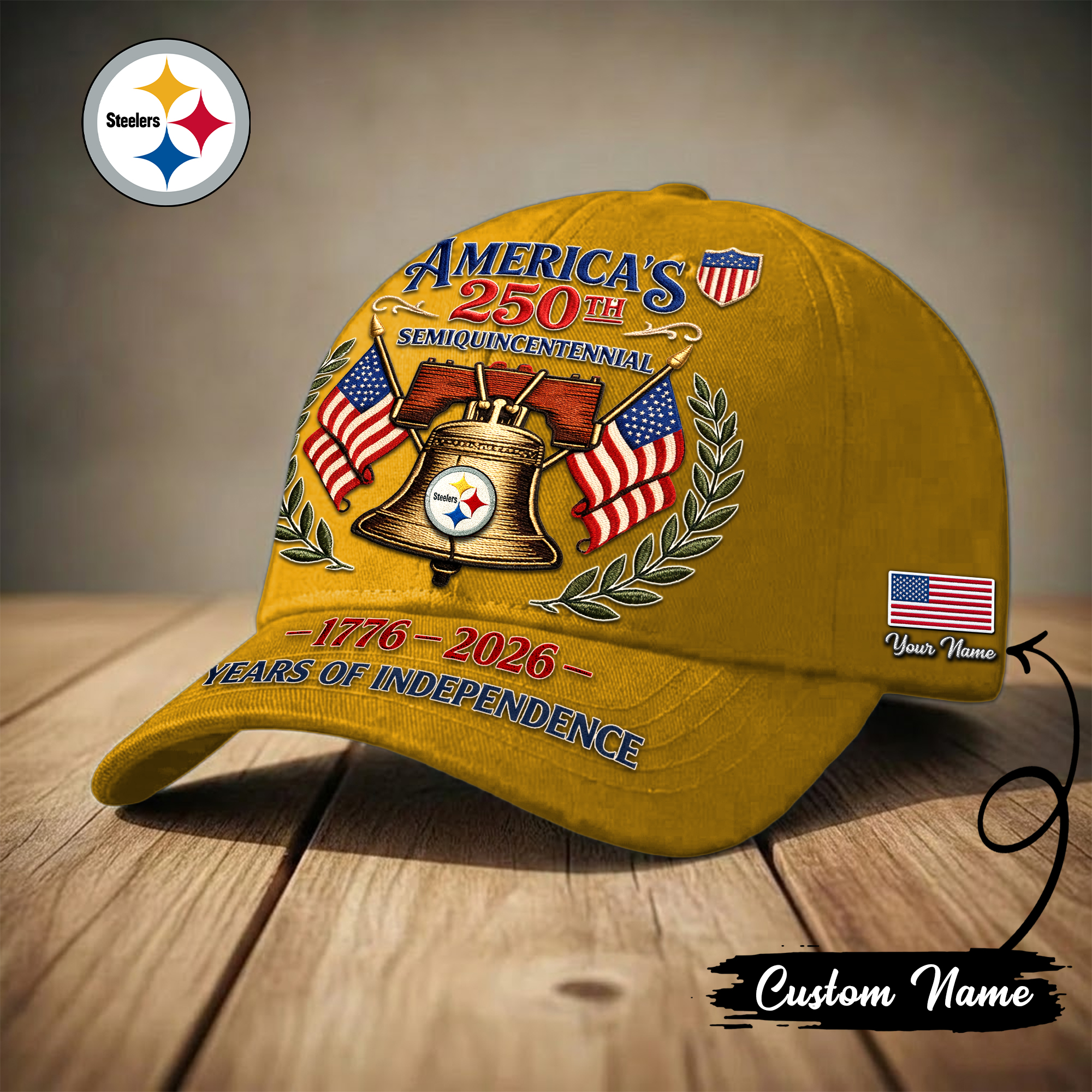 Pittsburgh Steelers | Premium NFL 1776-2026 Years Of Independence Classic Cap
