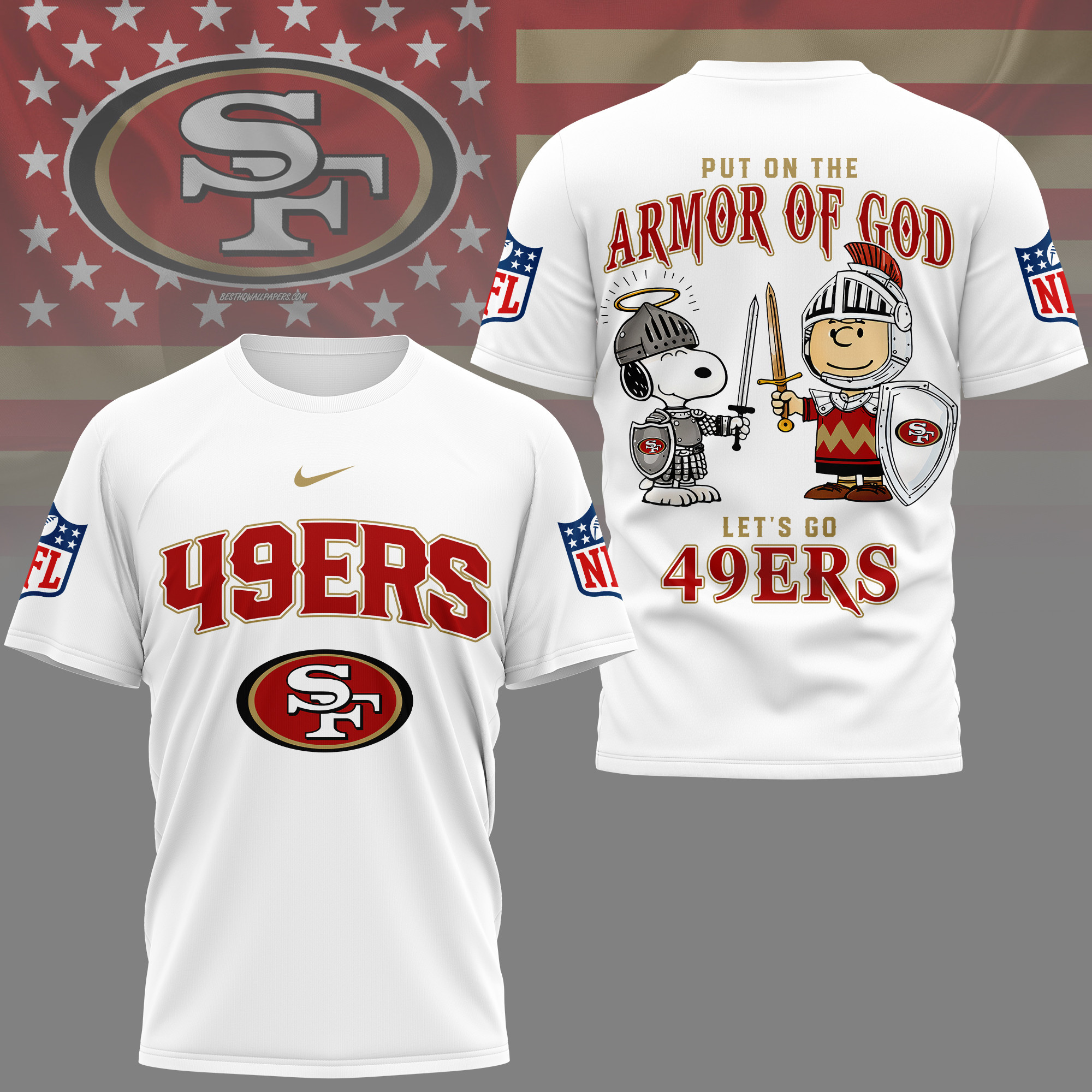 San Francisco 49ers | Premium NFL Armor of God 3D Shirt
