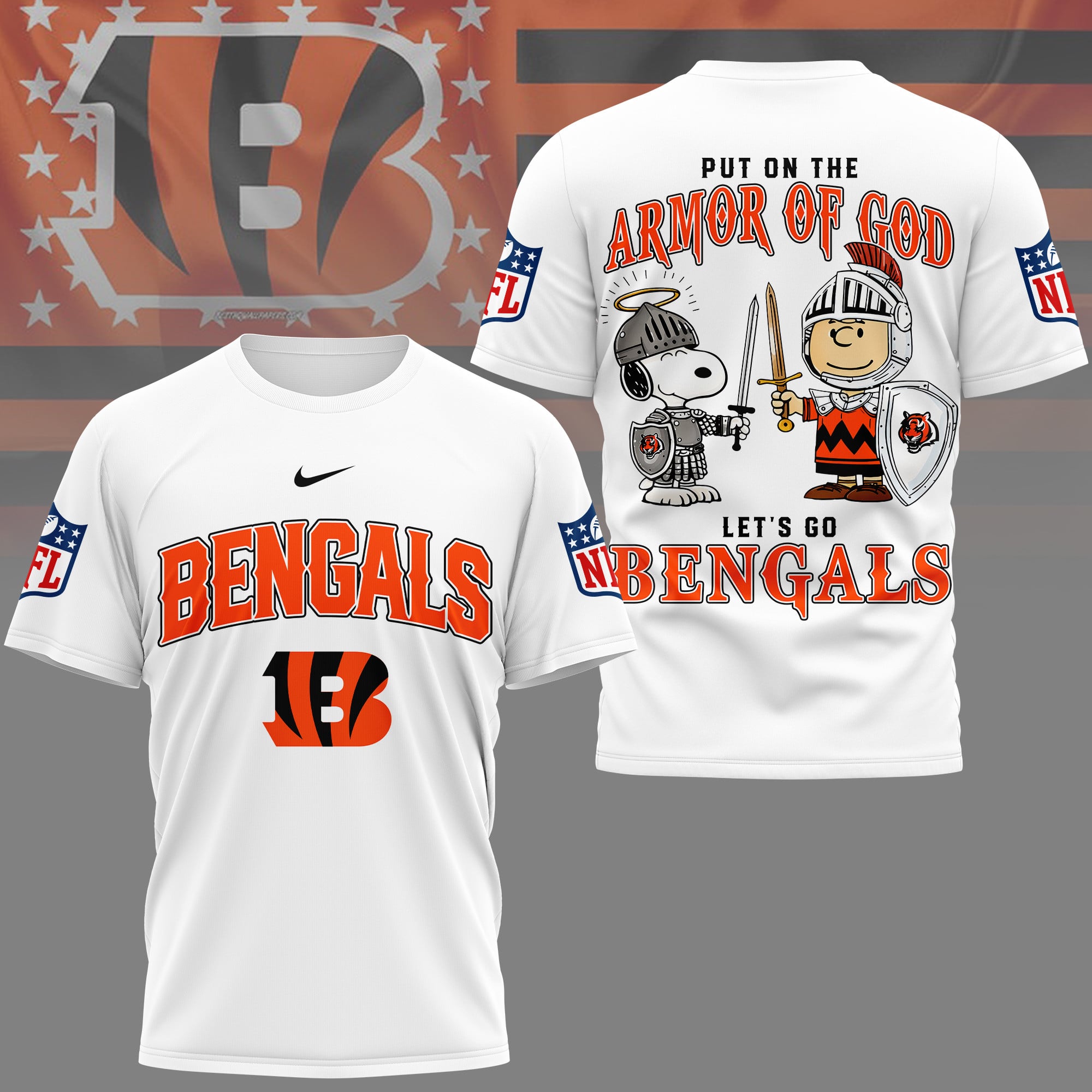 Cincinnati Bengals | Premium NFL Armor of God 3D Shirt