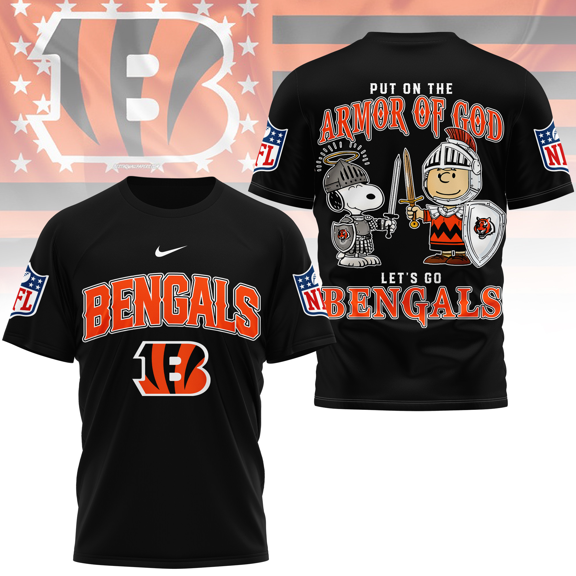 Cincinnati Bengals | Premium NFL Armor of God 3D Shirt - Image 2