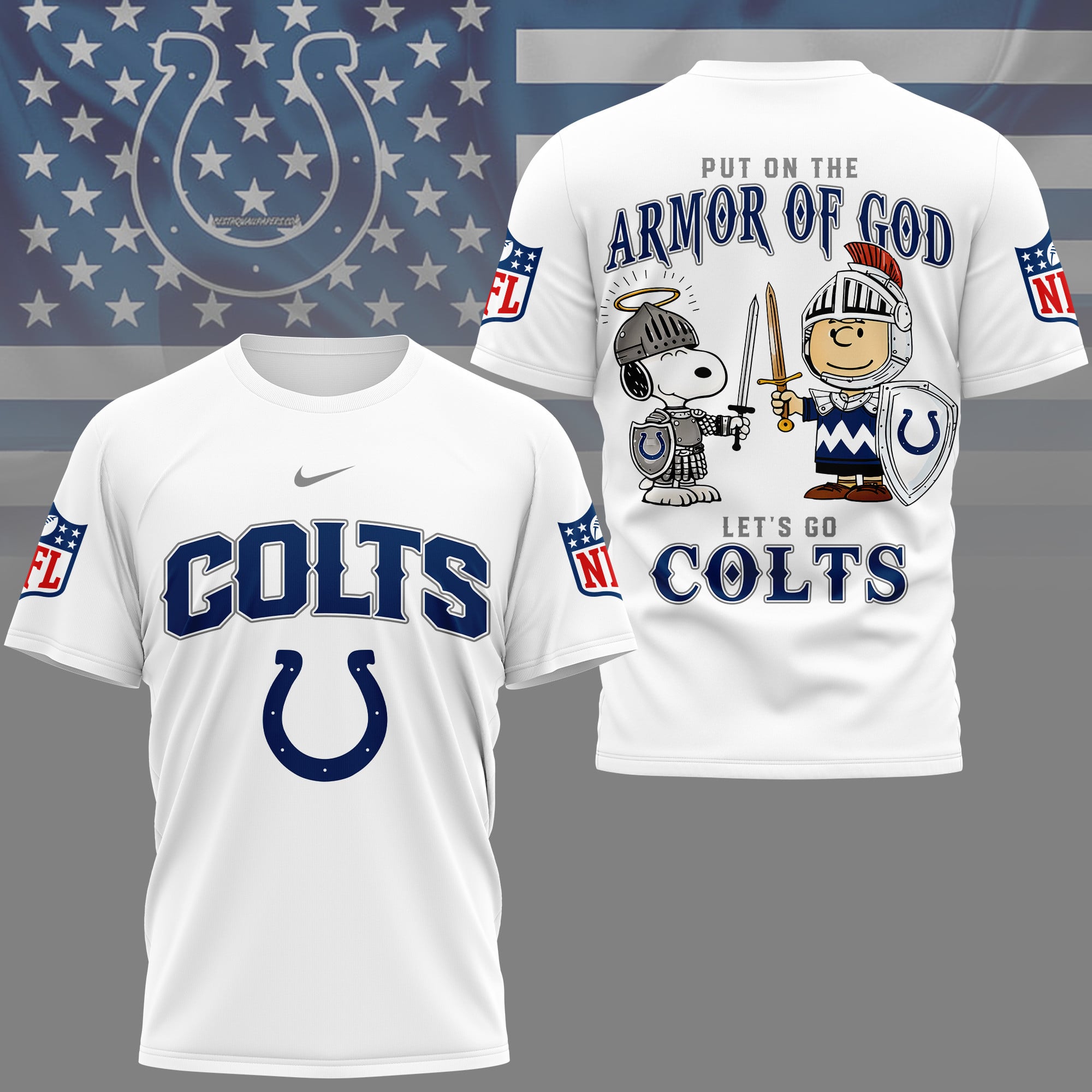 Indianapolis Colts | Premium NFL Armor of God 3D Shirt