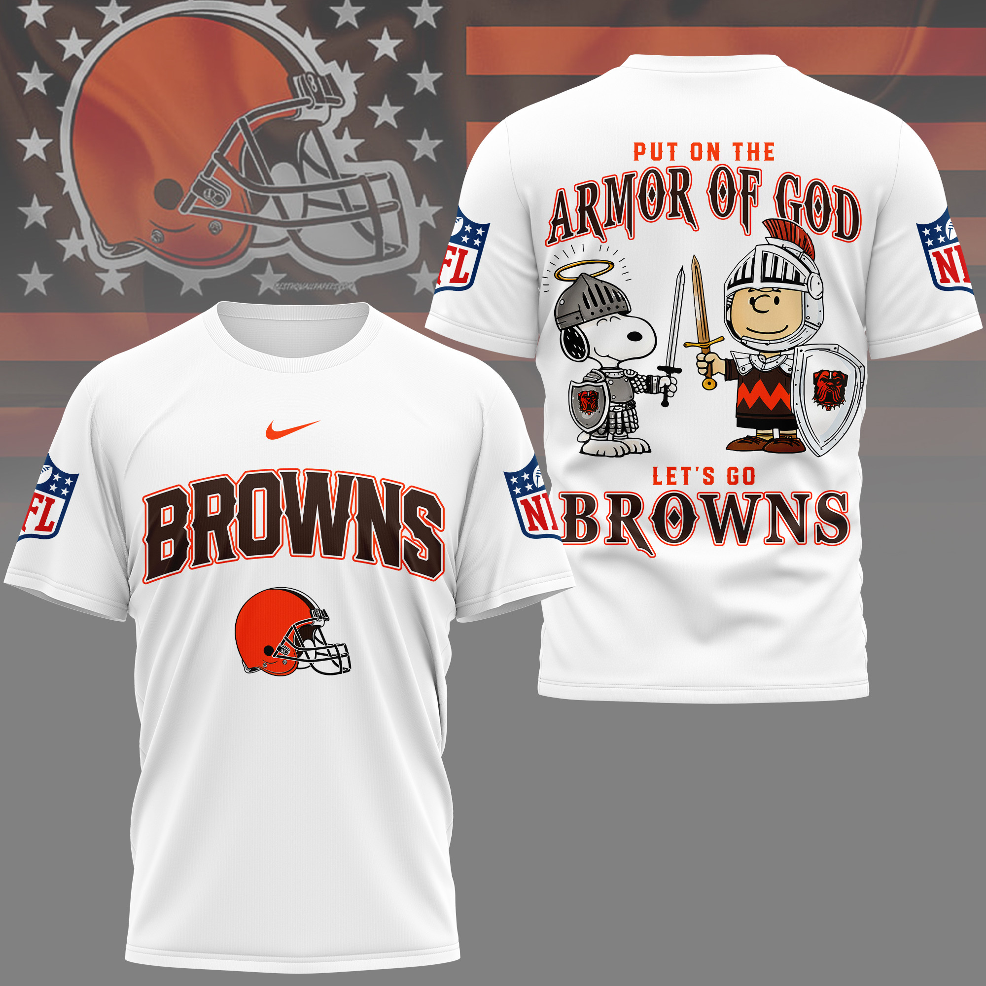 Cleveland Browns | Premium NFL Armor of God 3D Shirt