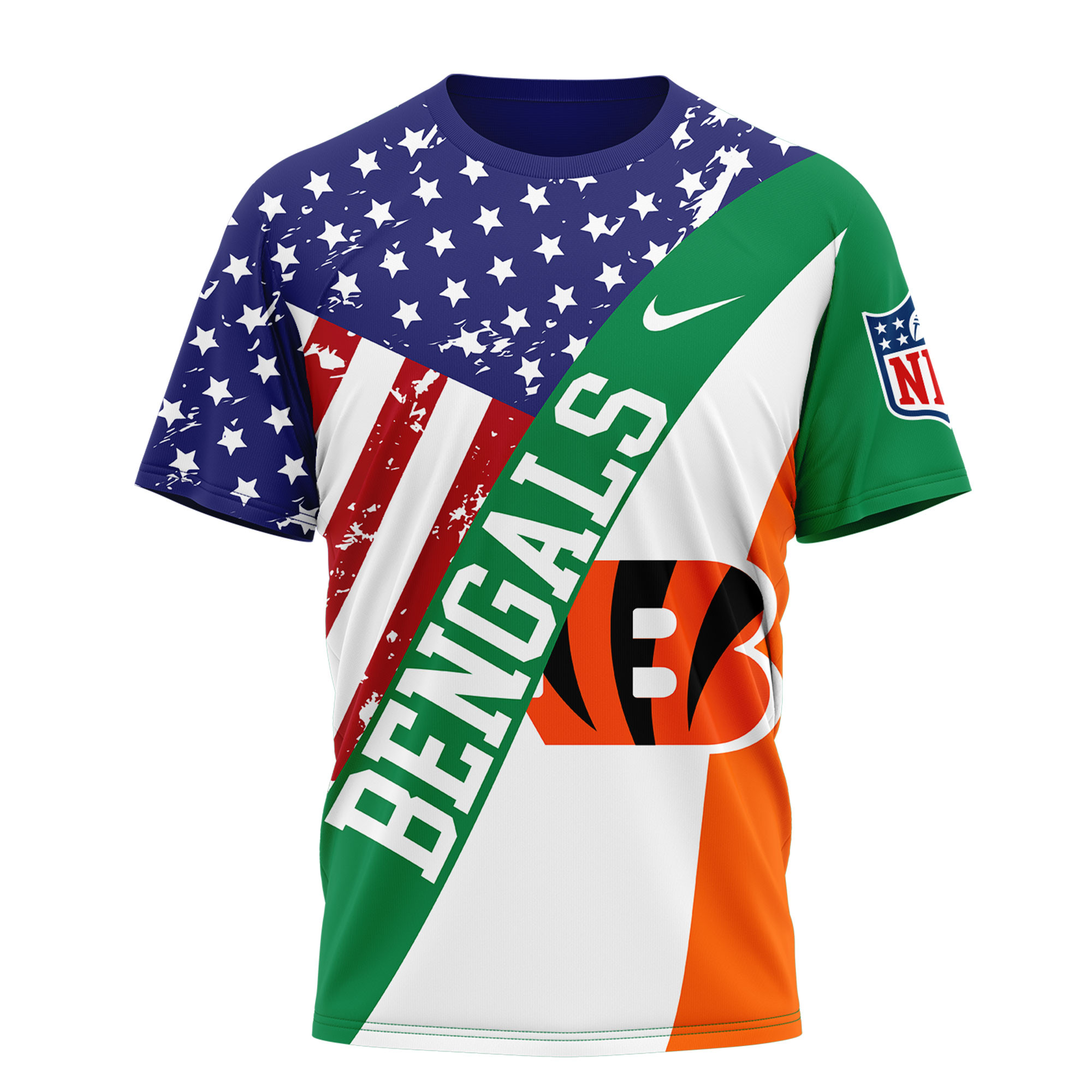 Cincinnati Bengals | Premium NFL Irish America 3D Shirt - Image 2