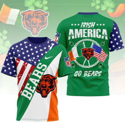 Chicago Bears | Premium NFL Irish America 3D Shirt