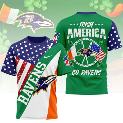 Baltimore Ravens | Premium NFL Irish America 3D Shirt