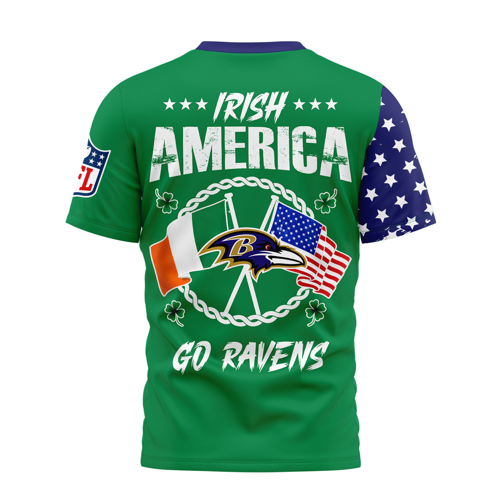 Baltimore Ravens | Premium NFL Irish America 3D Shirt - Image 2
