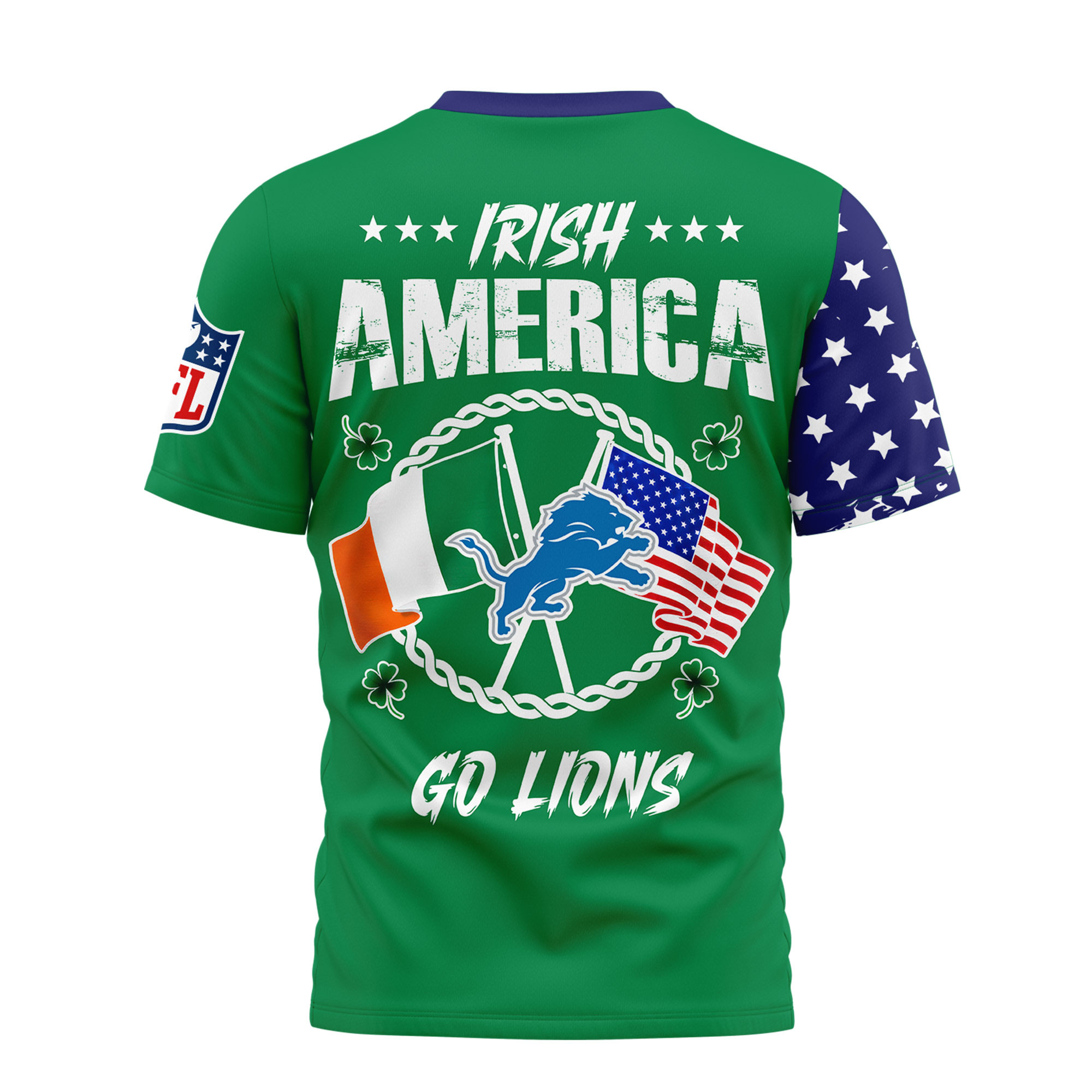 Detroit Lions | Premium NFL Irish America 3D Shirt - Image 3