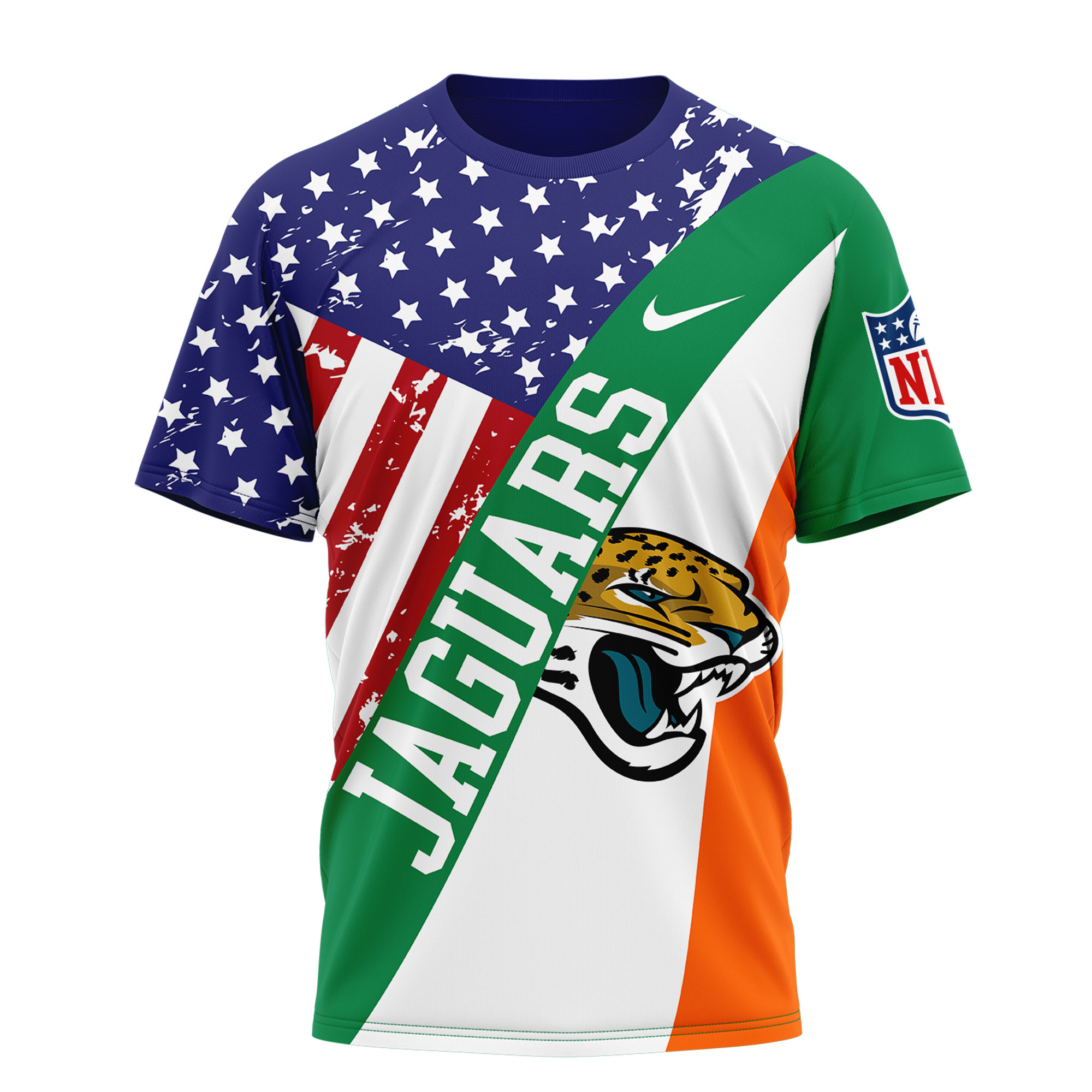 Jacksonville Jaguars | Premium NFL Irish America 3D Shirt - Image 2
