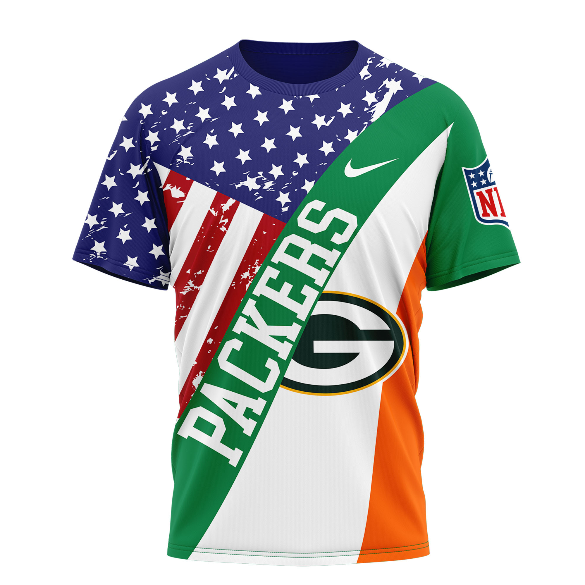 Green Bay Packers | Premium NFL Irish America 3D Shirt - Image 2