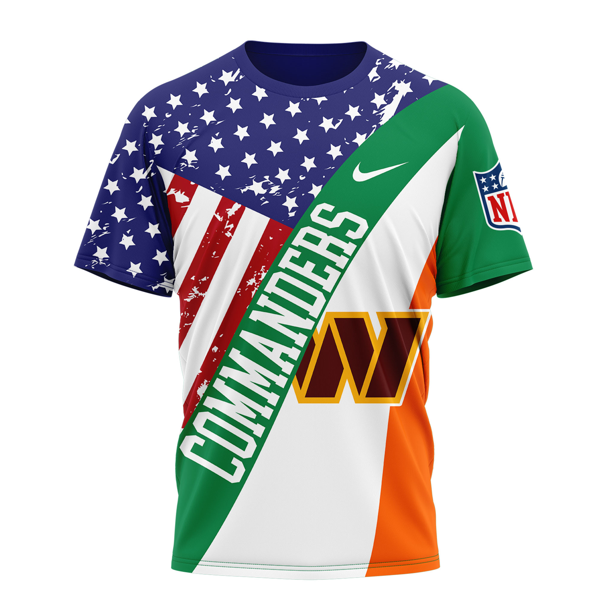 Washington Commanders | Premium NFL Irish America 3D Shirt - Image 2