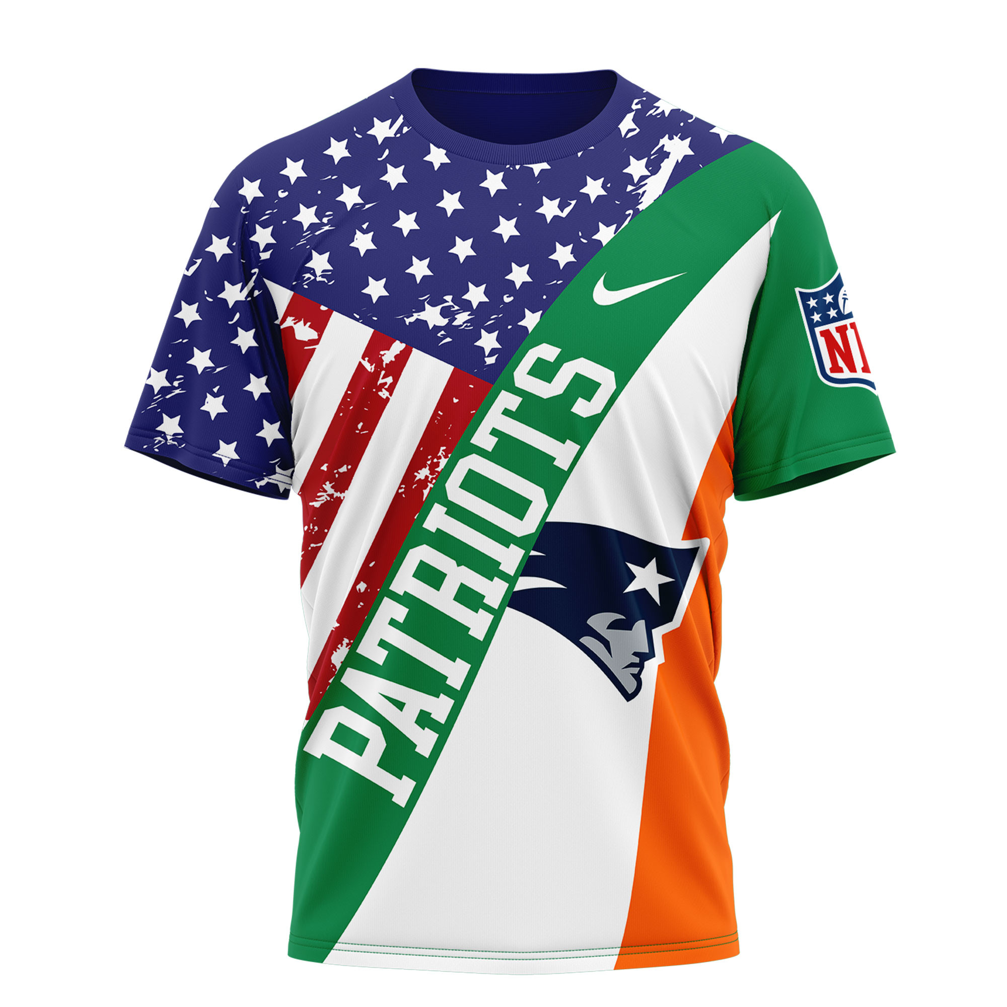 New England Patriots | Premium NFL Irish America 3D Shirt - Image 2