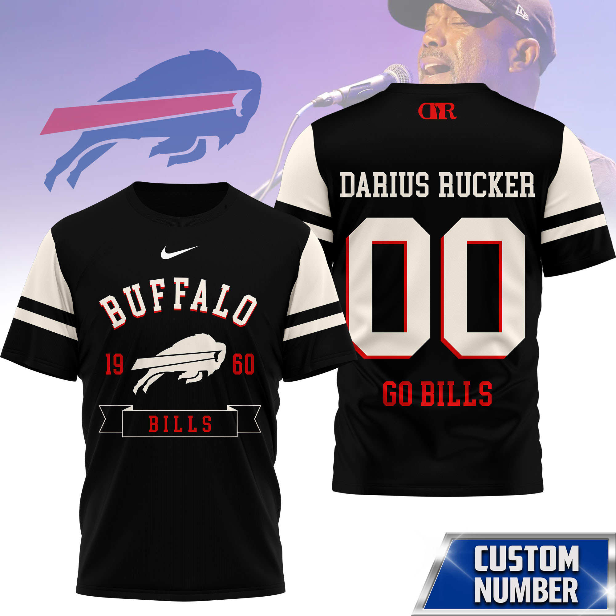 Buffalo Bills | Premium NFL Darius Rucker Fan 3D Shirt - Image 2