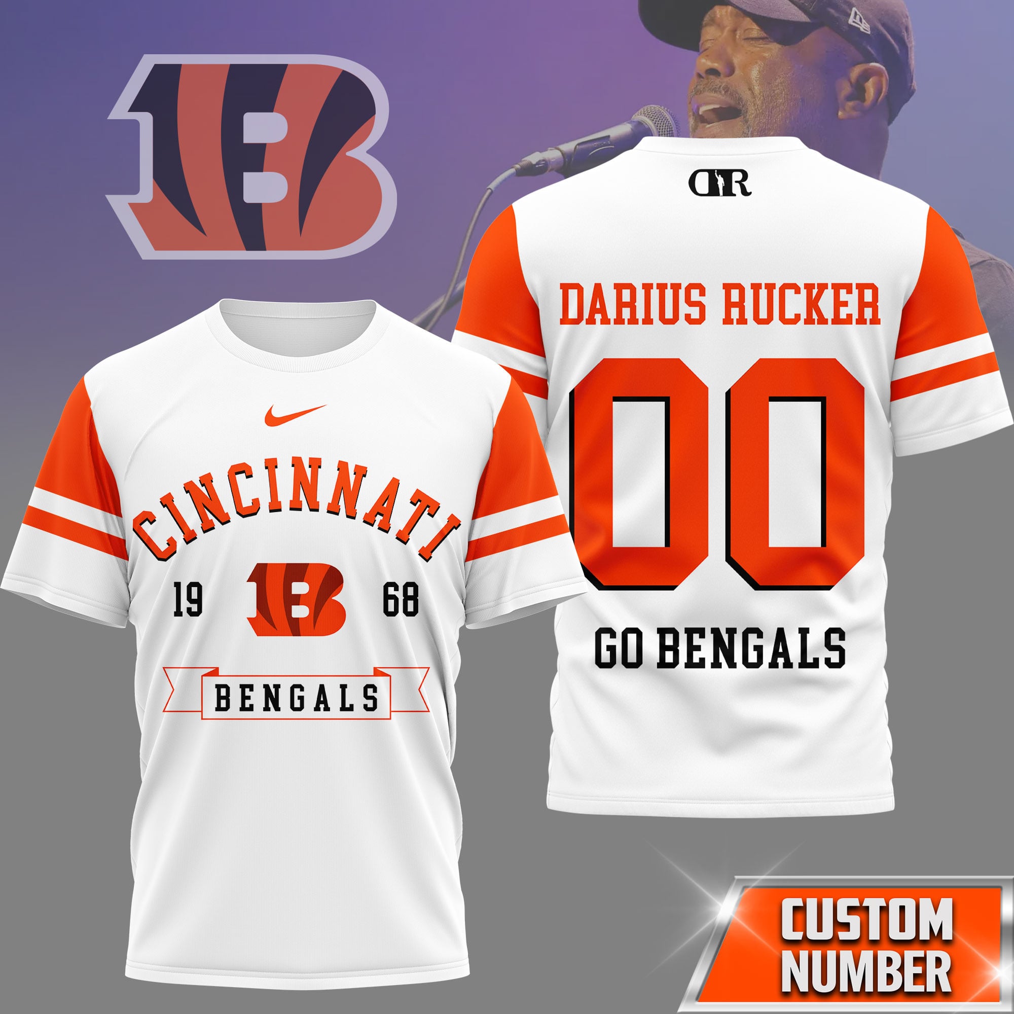 Cincinnati Bengals | Premium NFL Darius Rucker Fan 3D Shirt