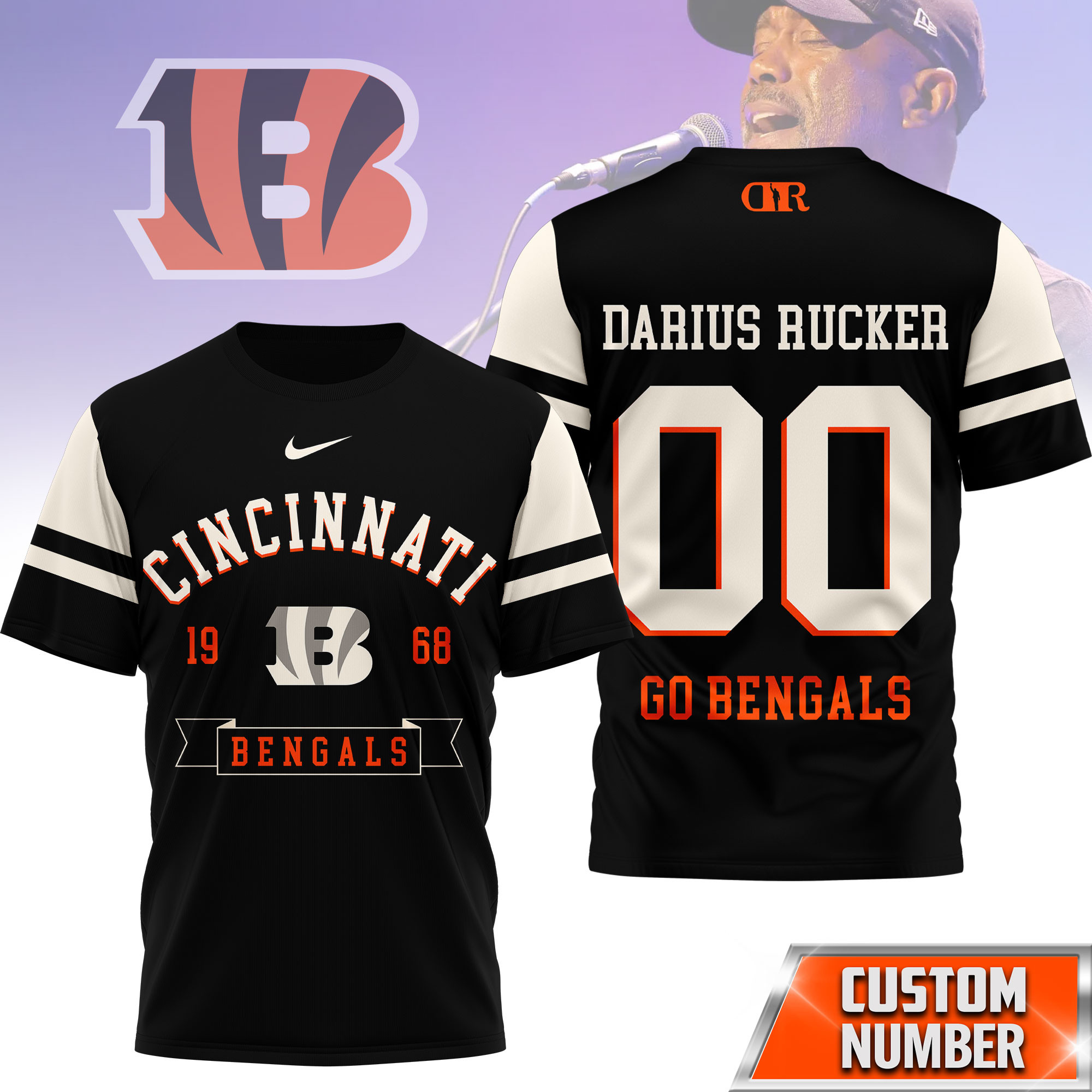 Cincinnati Bengals | Premium NFL Darius Rucker Fan 3D Shirt - Image 2