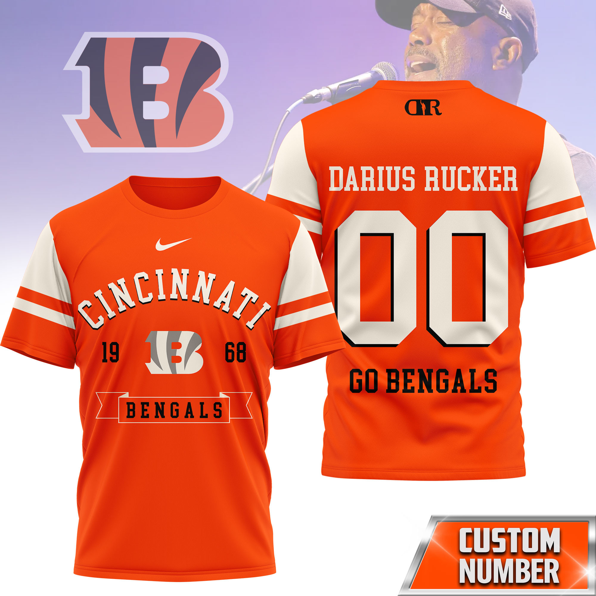 Cincinnati Bengals | Premium NFL Darius Rucker Fan 3D Shirt - Image 3