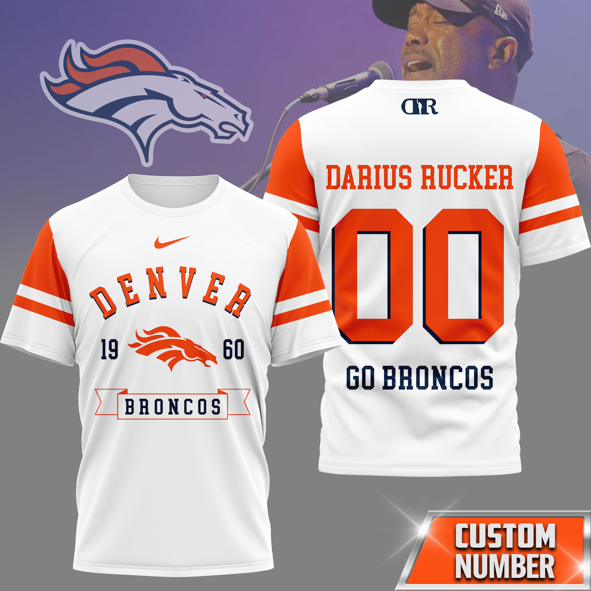 Denver Broncos | Premium NFL Darius Rucker Fan 3D Shirt
