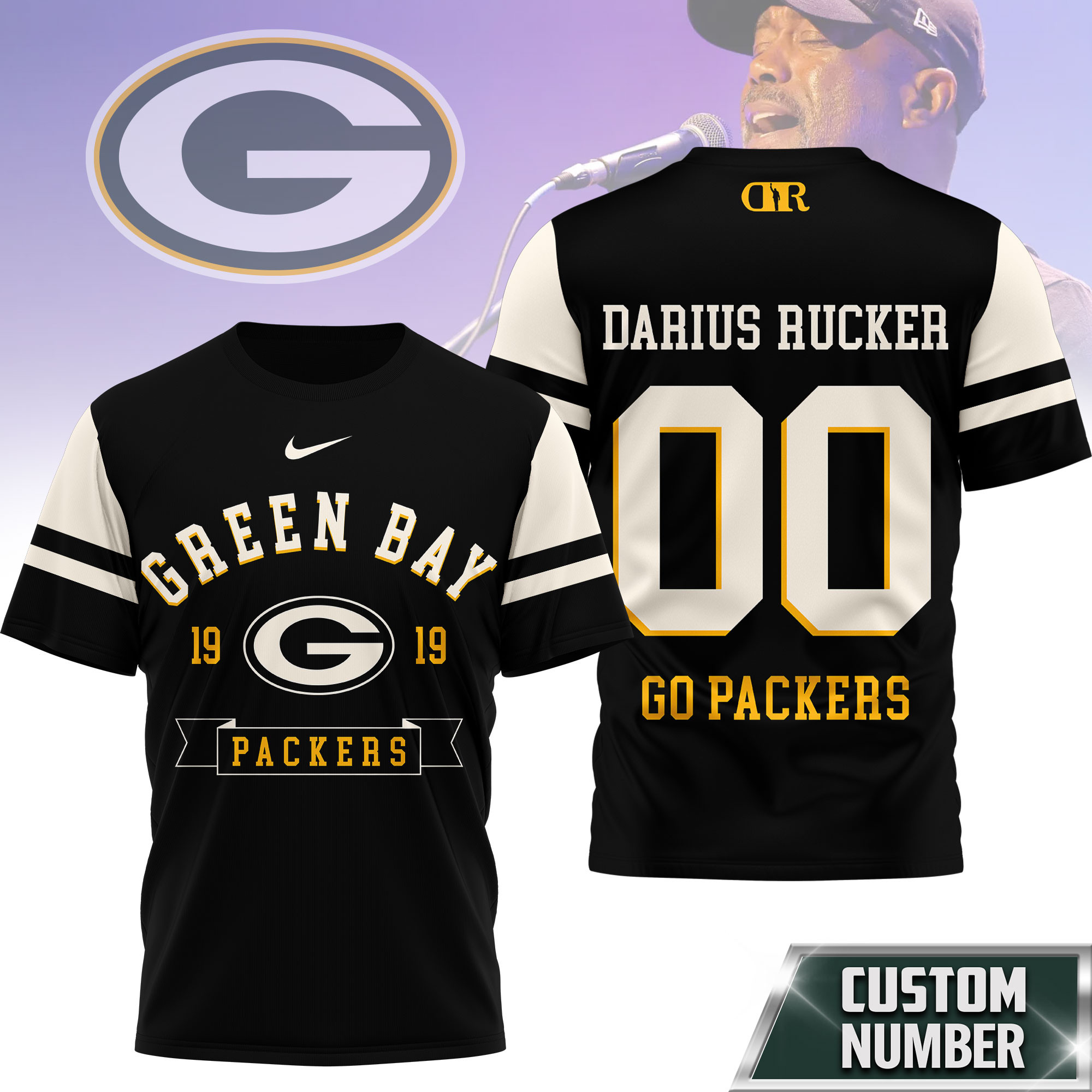 Green Bay Packers | Premium NFL Darius Rucker Fan 3D Shirt - Image 2
