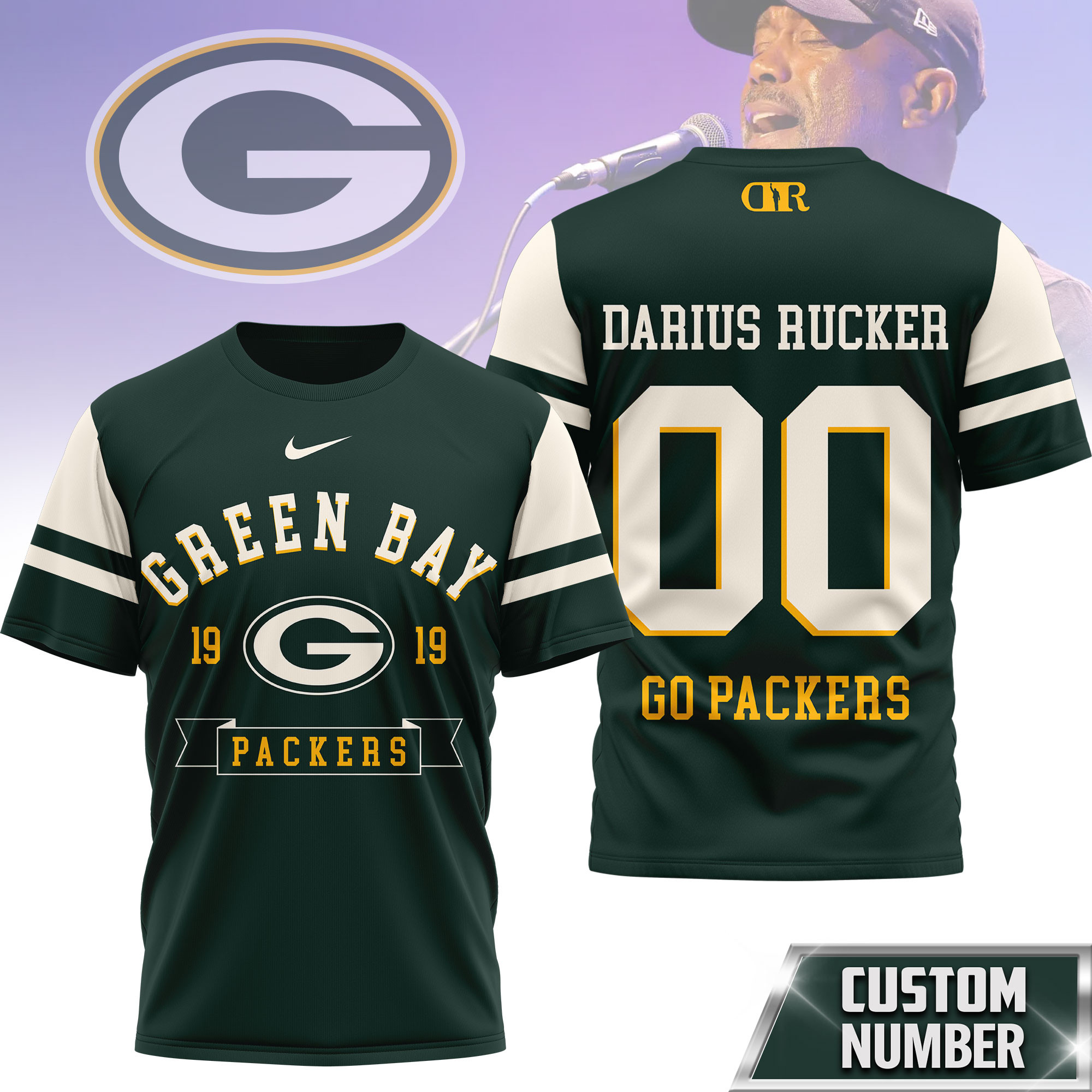 Green Bay Packers | Premium NFL Darius Rucker Fan 3D Shirt - Image 3