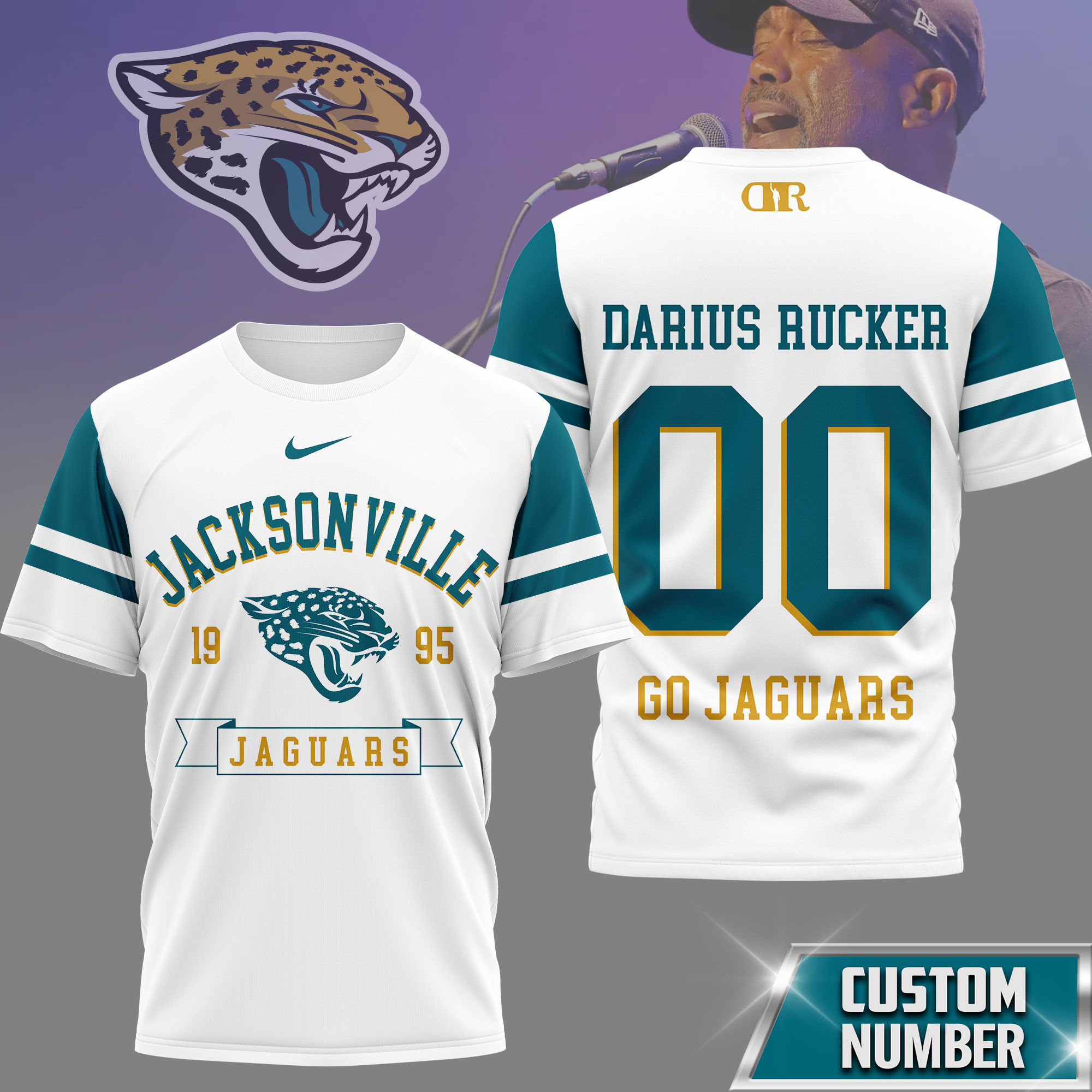 Jacksonville Jaguars | Premium NFL Darius Rucker Fan 3D Shirt