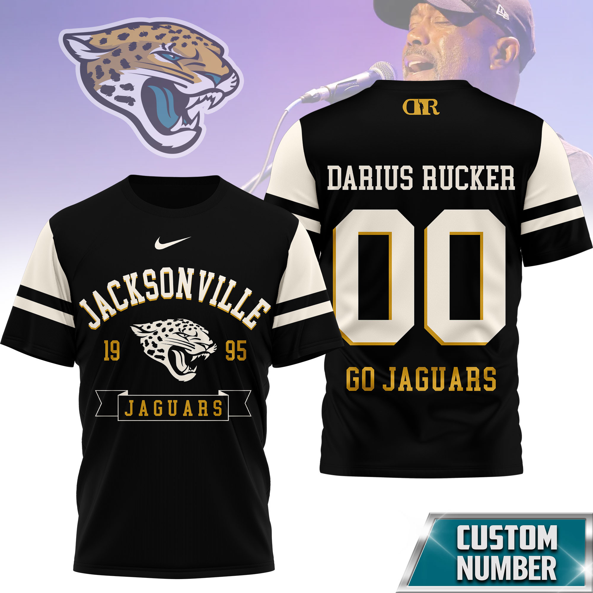 Jacksonville Jaguars | Premium NFL Darius Rucker Fan 3D Shirt - Image 2