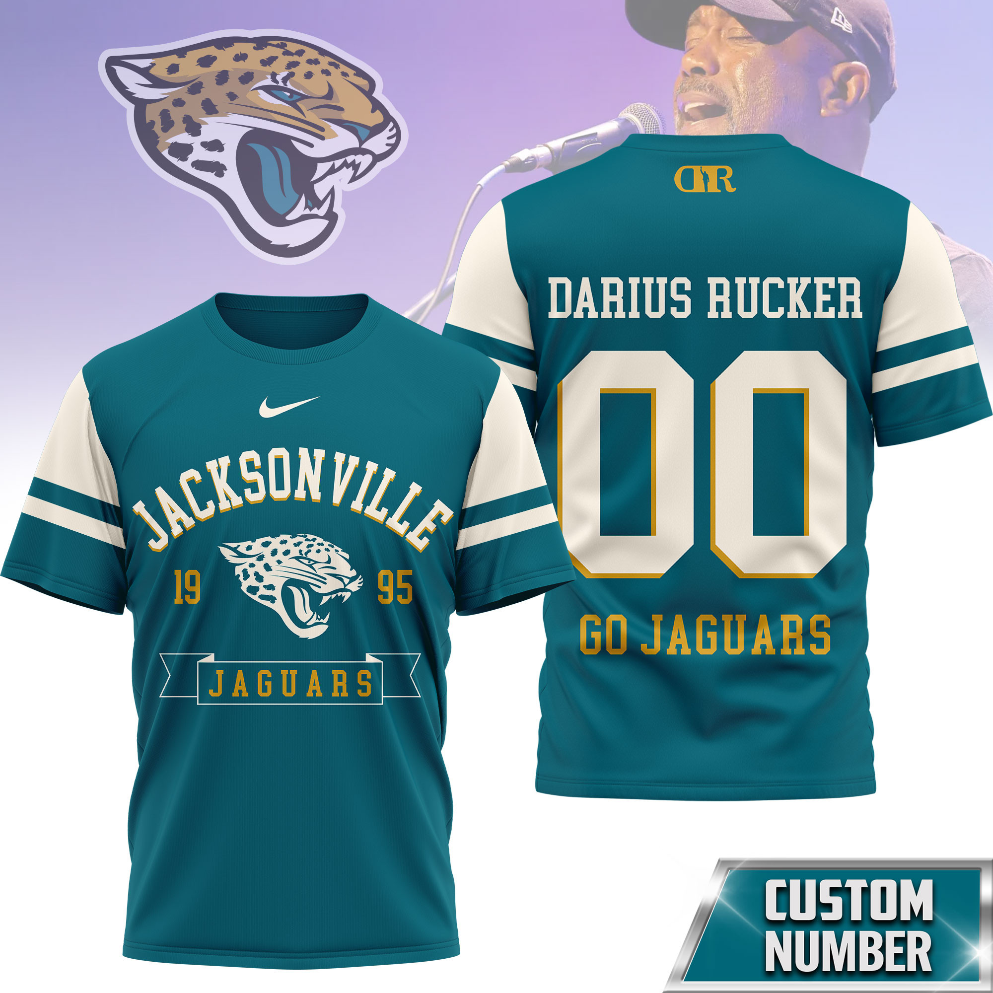 Jacksonville Jaguars | Premium NFL Darius Rucker Fan 3D Shirt - Image 3