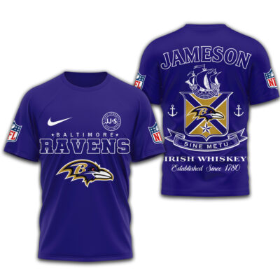 Baltimore Ravens | Premium NFL Jameson Irish Whiskey 3D Shirt