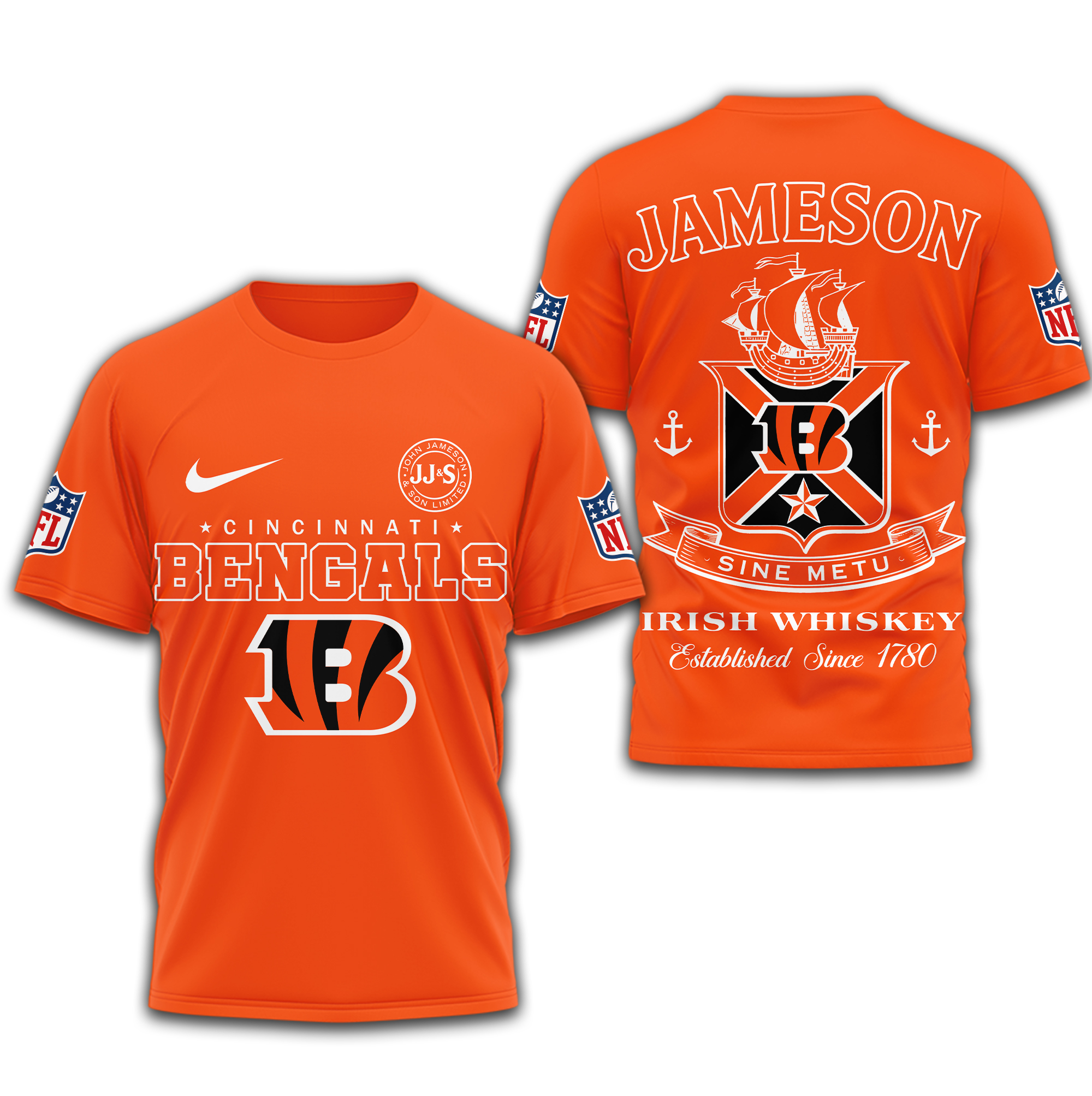 Cincinnati Bengals | Premium NFL Jameson Irish Whiskey 3D Shirt - Image 3