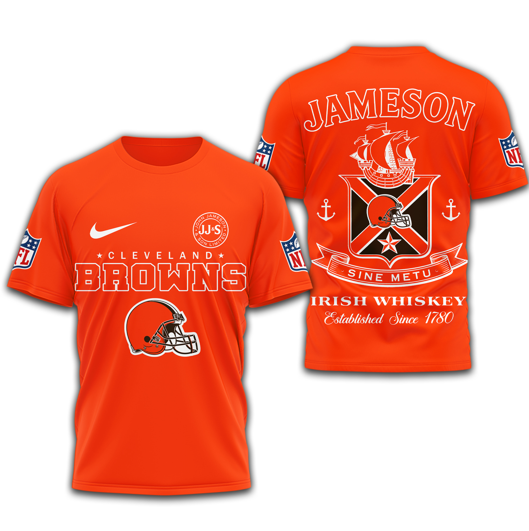 Cleveland Browns | Premium NFL Jameson Irish Whiskey 3D Shirt - Image 4