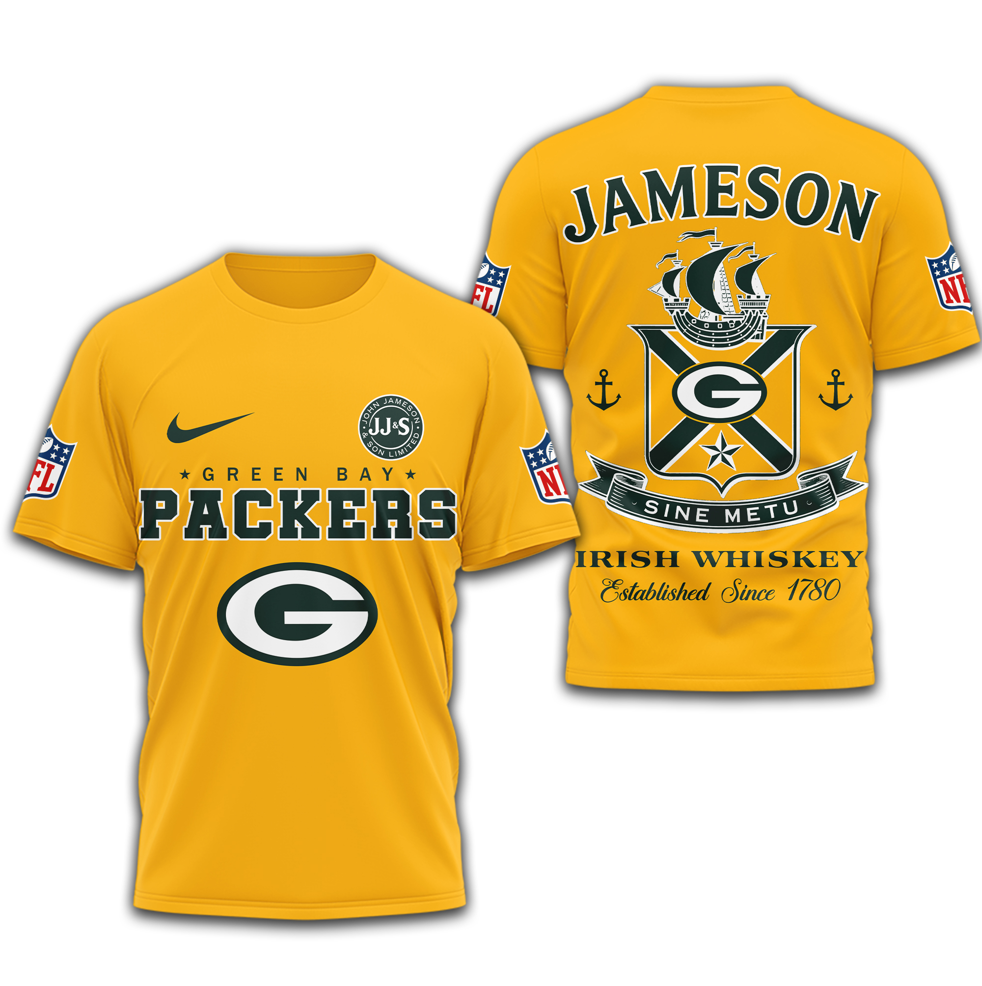 Green Bay Packers | Premium NFL Jameson Irish Whiskey 3D Shirt - Image 4