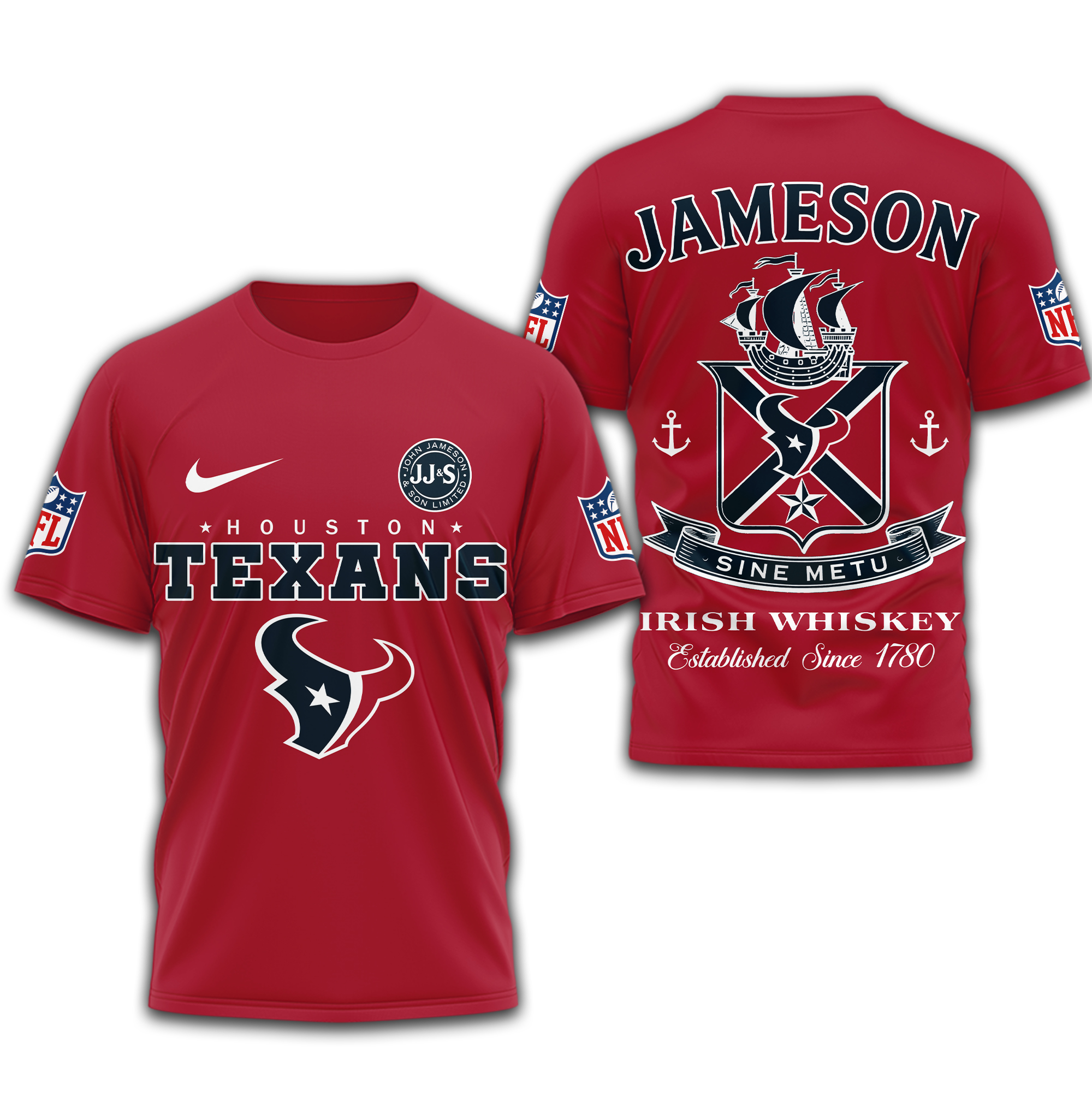 Houston Texans | Premium NFL Jameson Irish Whiskey 3D Shirt - Image 4