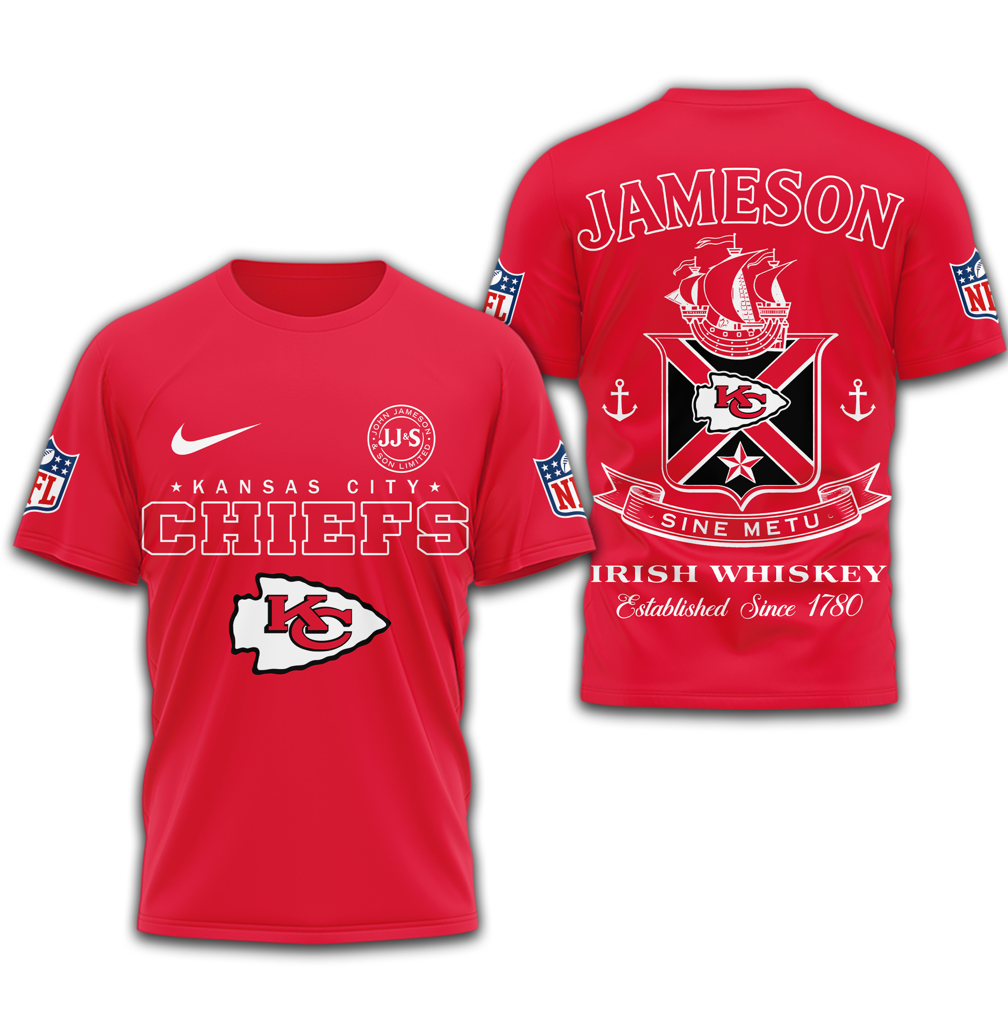 Kansas City Chiefs | Premium NFL Jameson Irish Whiskey 3D Shirt - Image 3