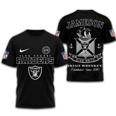 Alternative view of Las Vegas Raiders | Premium NFL Jameson Irish Whiskey 3D Shirt