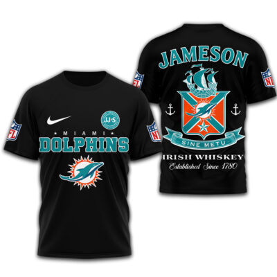 Alternative view of Miami Dolphins | Premium NFL Jameson Irish Whiskey 3D Shirt