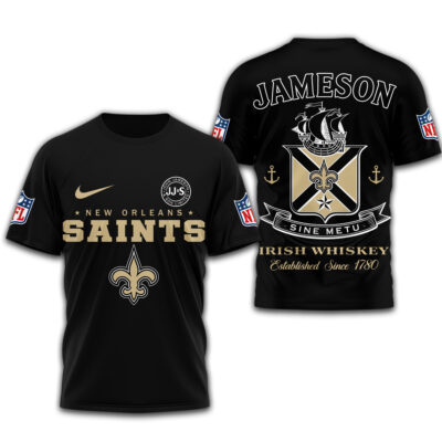 Alternative view of New Orleans Saints | Premium NFL Jameson Irish Whiskey 3D Shirt