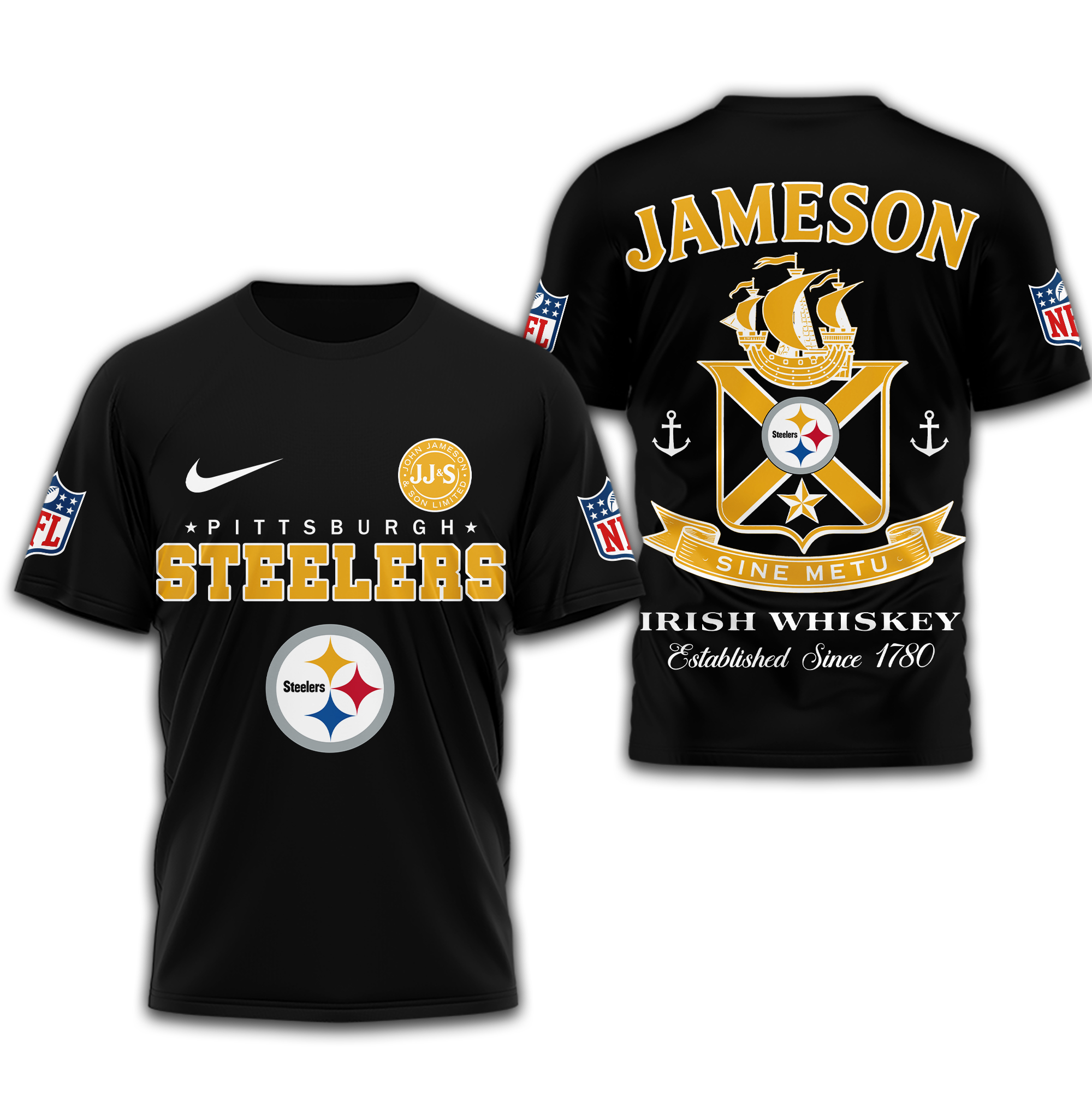 Pittsburgh Steelers | Premium NFL Jameson Irish Whiskey 3D Shirt - Image 2