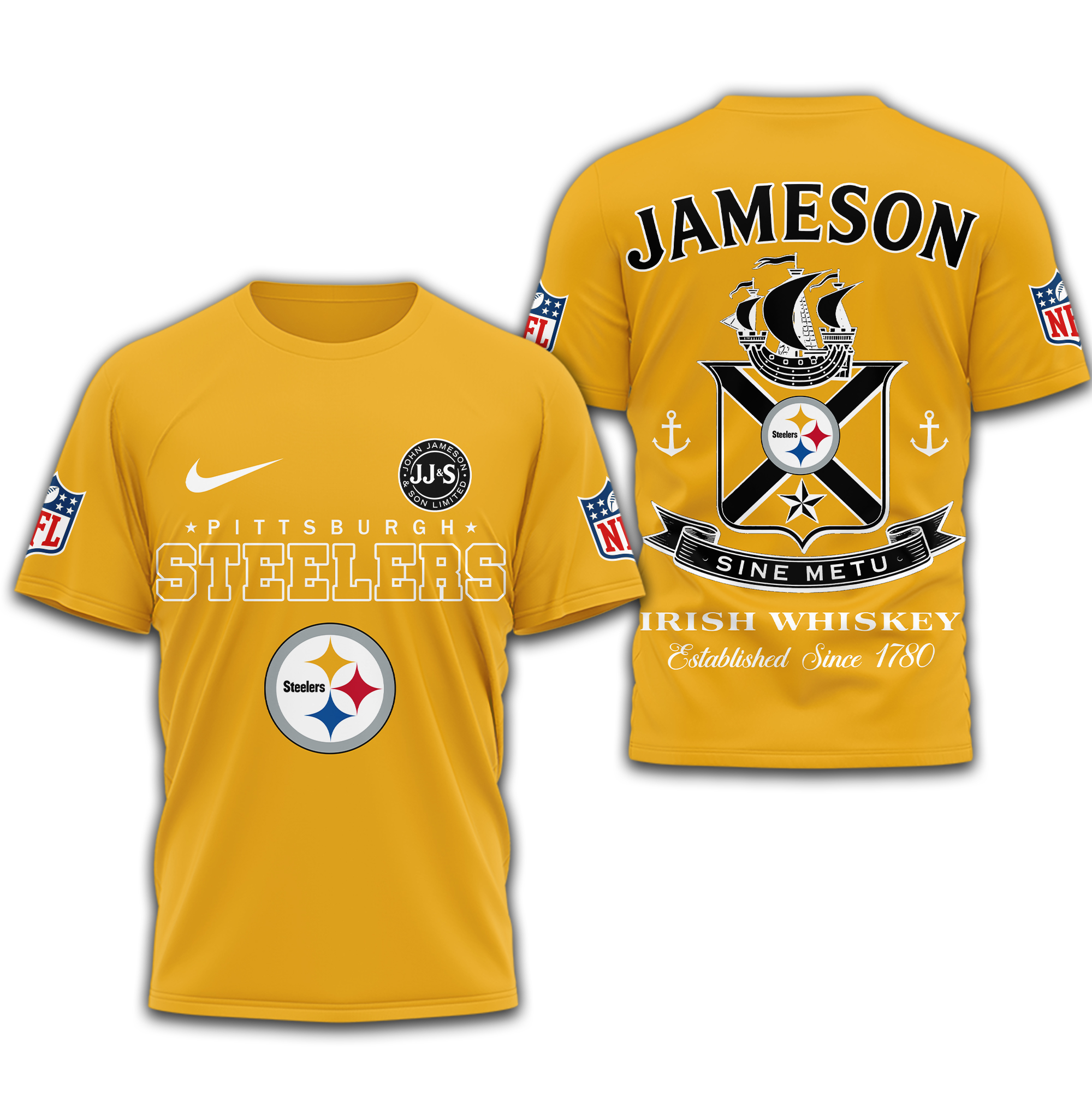 Pittsburgh Steelers | Premium NFL Jameson Irish Whiskey 3D Shirt - Image 3
