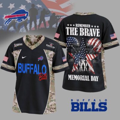 Buffalo Bills | Premium NFL Memorial Day V-neck Baseball Jersey