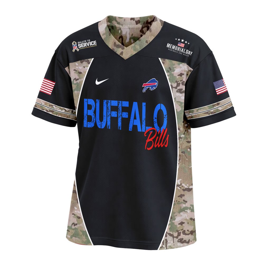 Buffalo Bills | Premium NFL Memorial Day V-neck Baseball Jersey - Image 2
