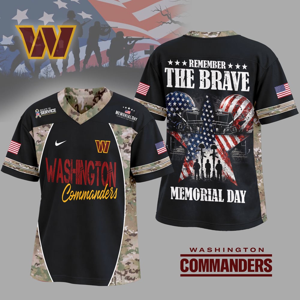 Washington Commanders | Premium NFL Memorial Day V-neck Baseball Jersey