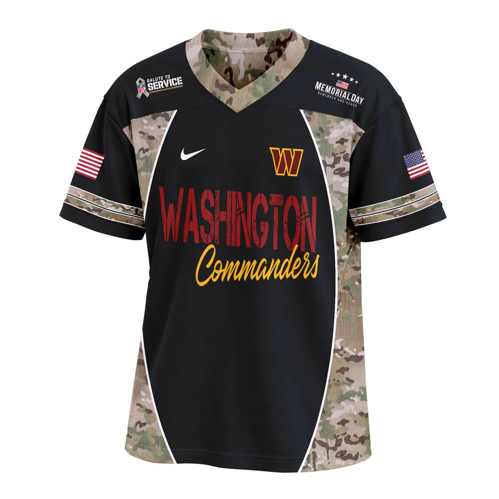 Washington Commanders | Premium NFL Memorial Day V-neck Baseball Jersey - Image 2